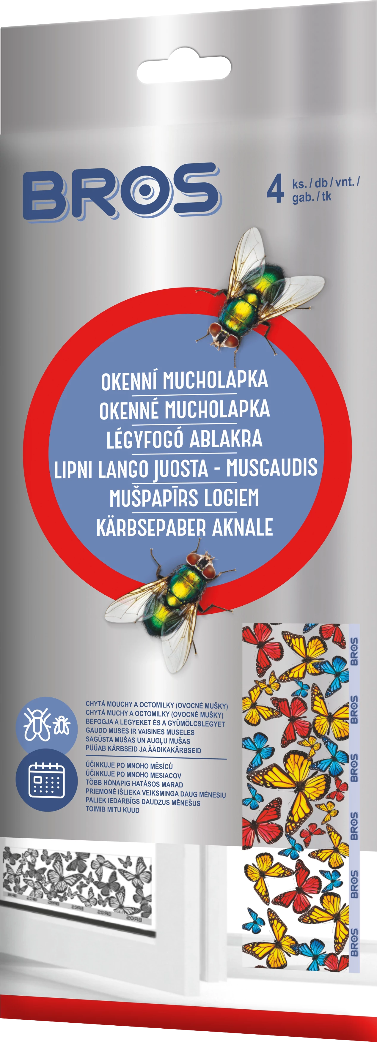 Bros Légyfogó ablakba pillangós 4db-os csomag (25db/krt)