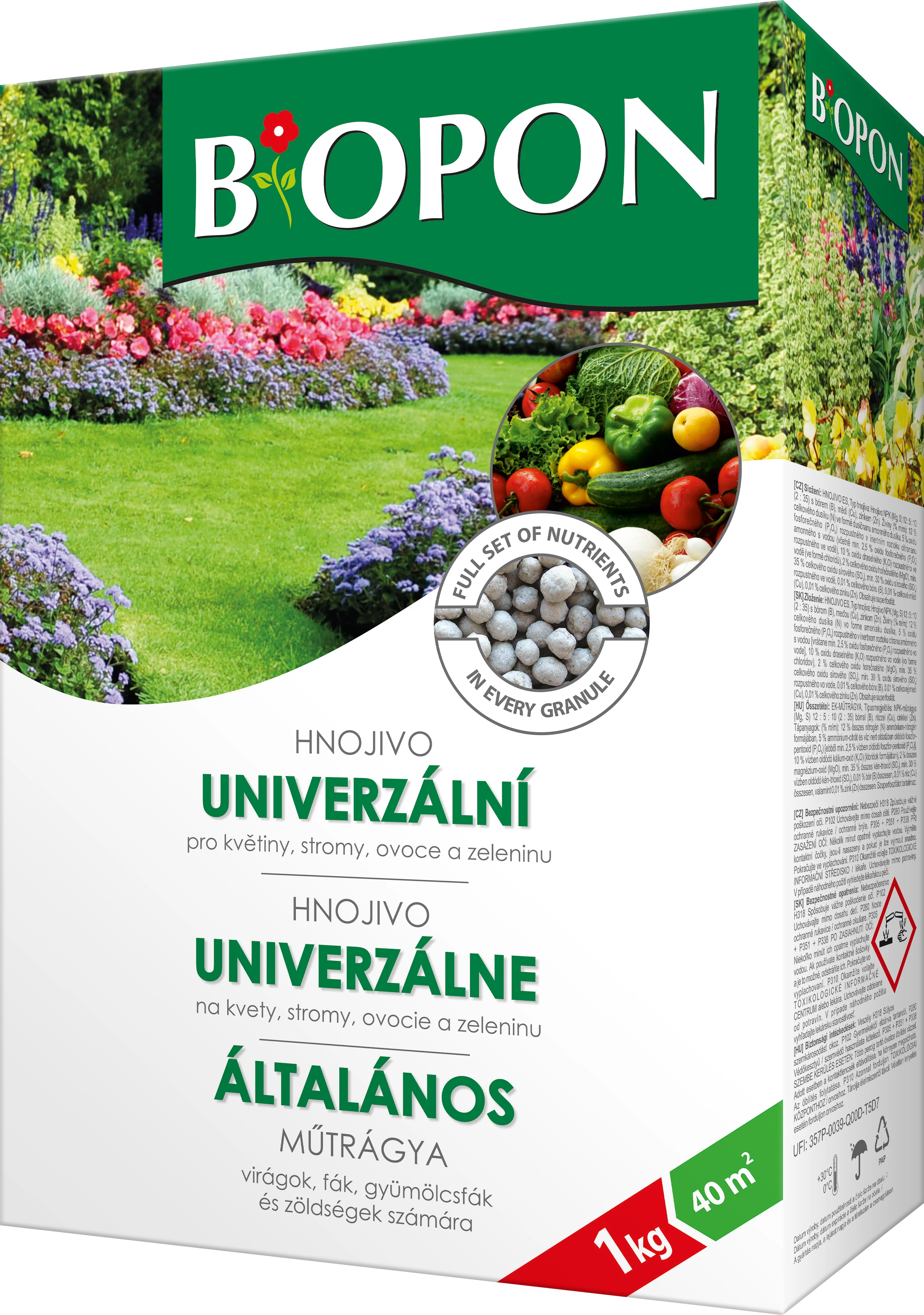 Biopon univerzális kerti növénytáp 1 kg, 12 db/karton