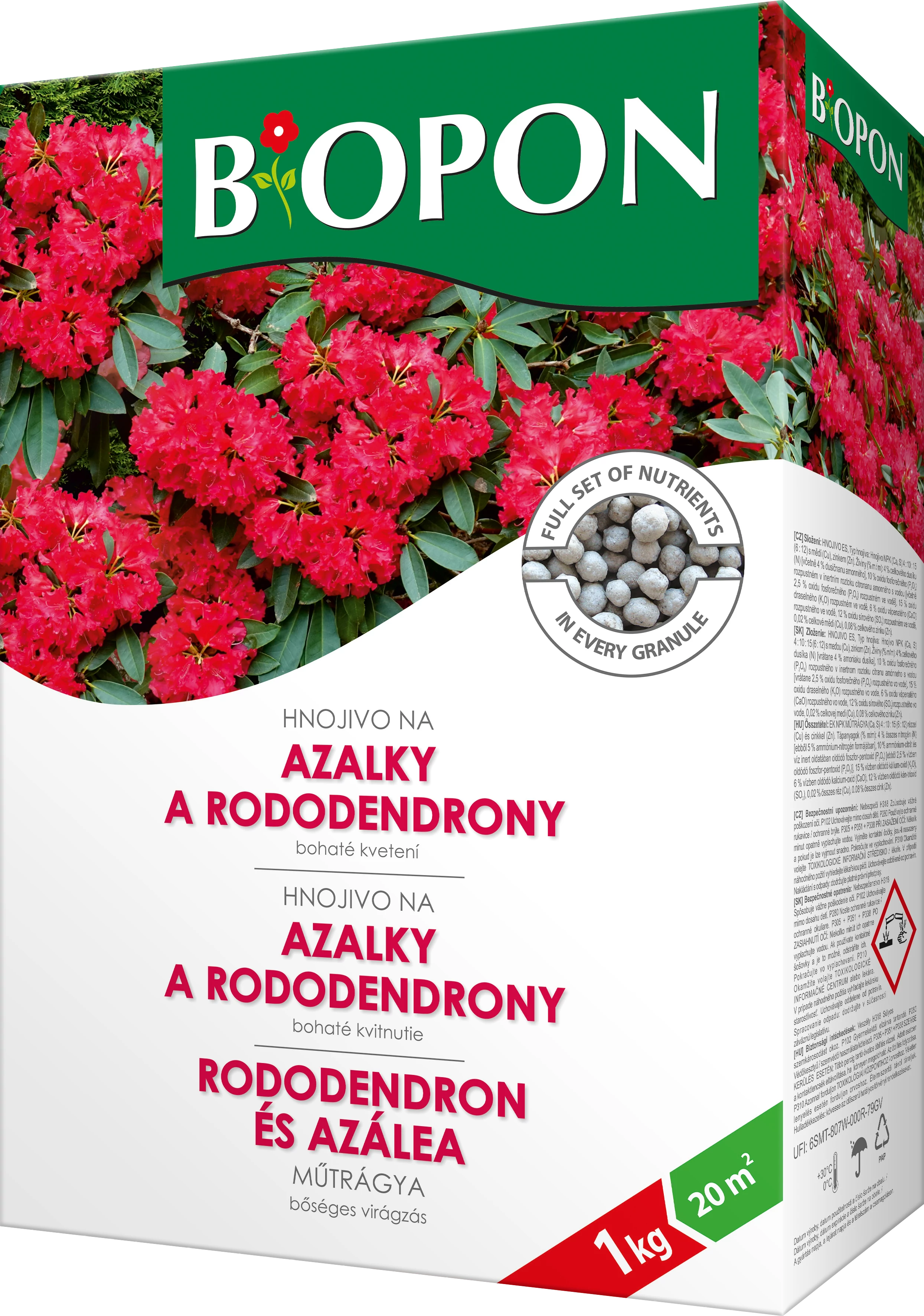 Biopon rhododendron,azálea növénytáp 1 kg, 12 db/karton