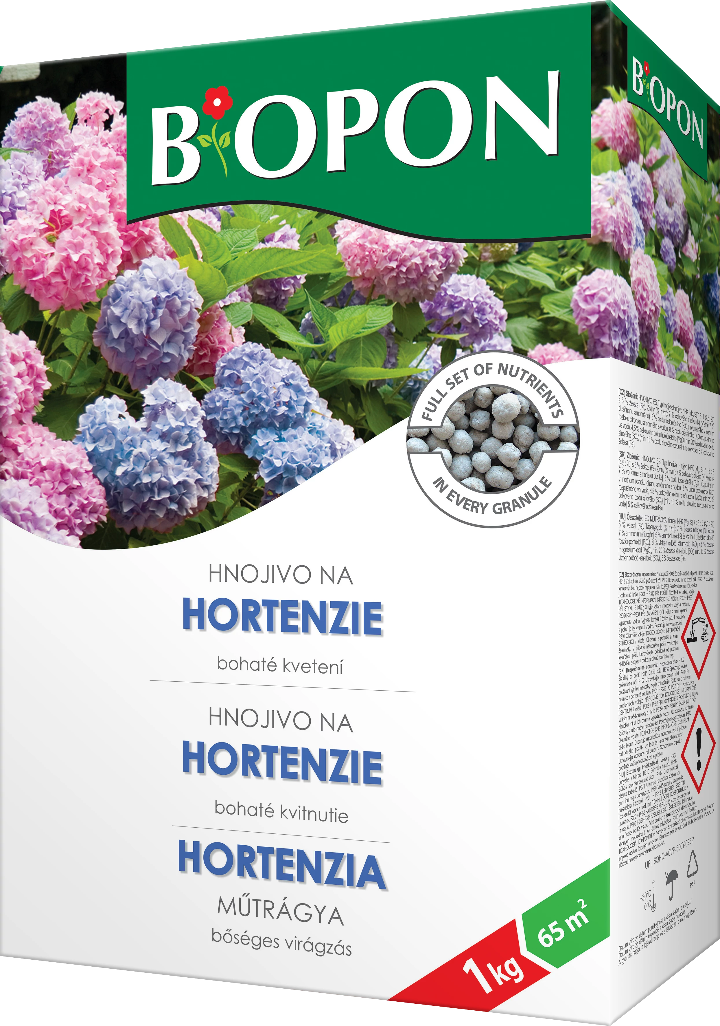 Biopon hortenzia növénytáp 1 kg 12 db/karton