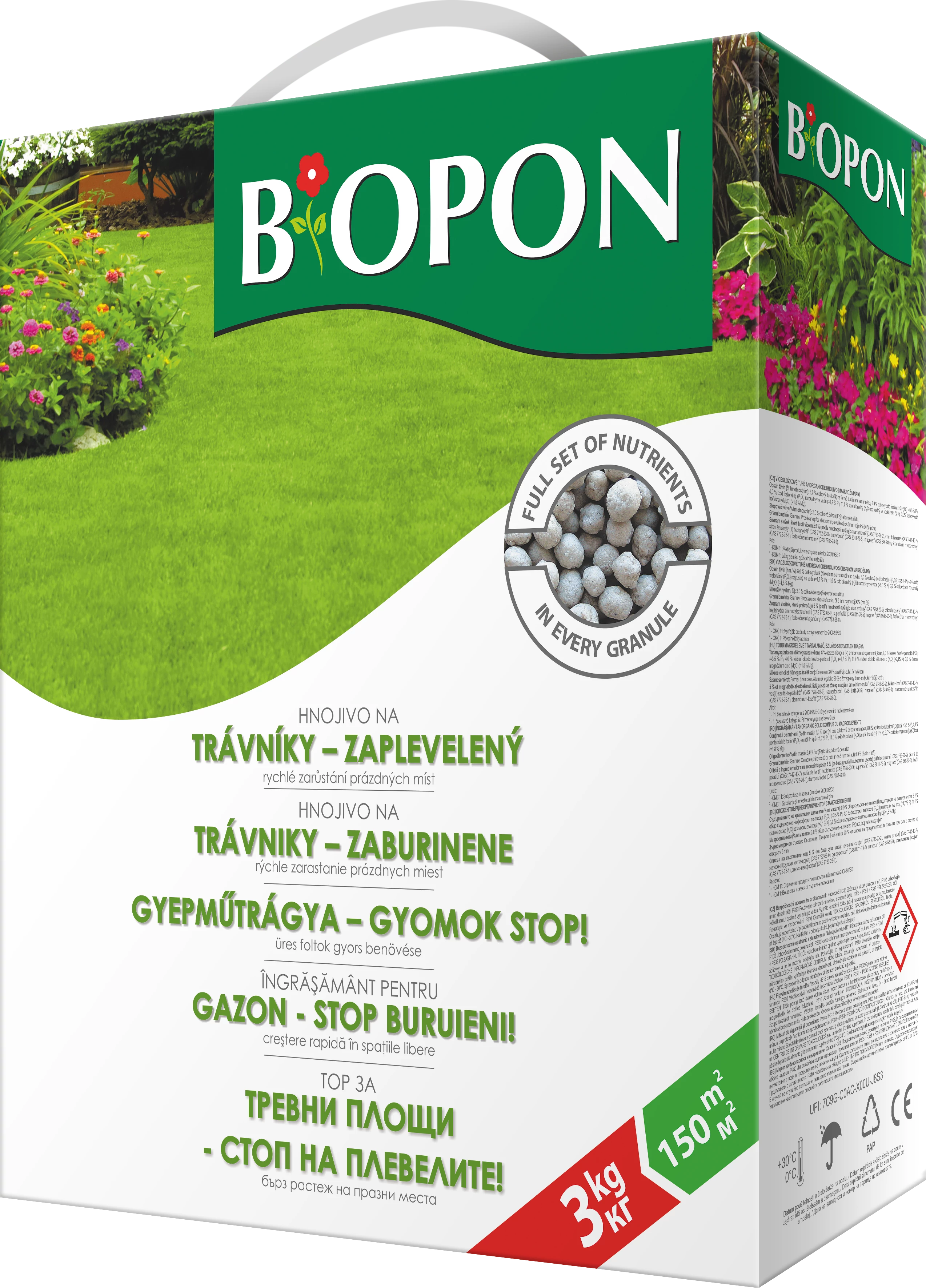 Biopon gyom stop gyepműtrágya 3 kg
