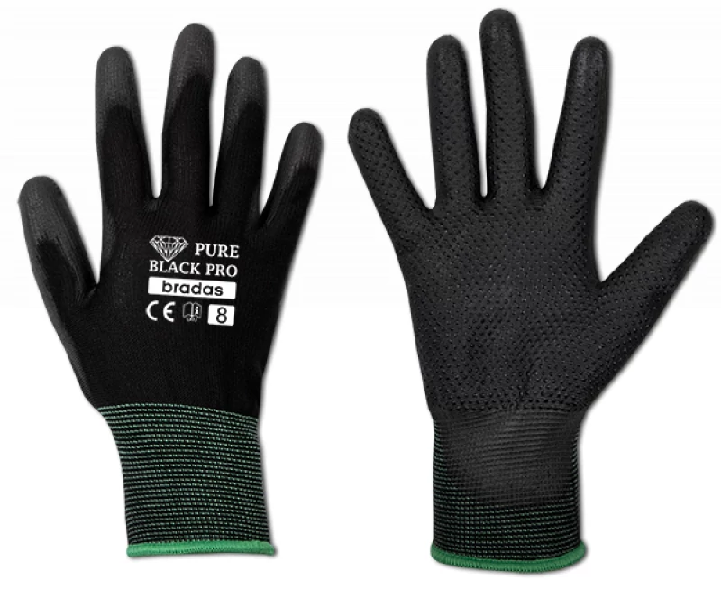 Kesztyű RWPBCP8  PURE BLACK PRO polyuretan 8