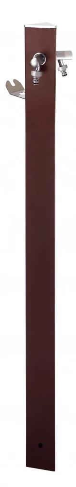 Colortap Kerti kút TRIANGLE 400 - Bronz színű, 2 db csappal, flexibilis bekötőcsővel, tömlőtartóval