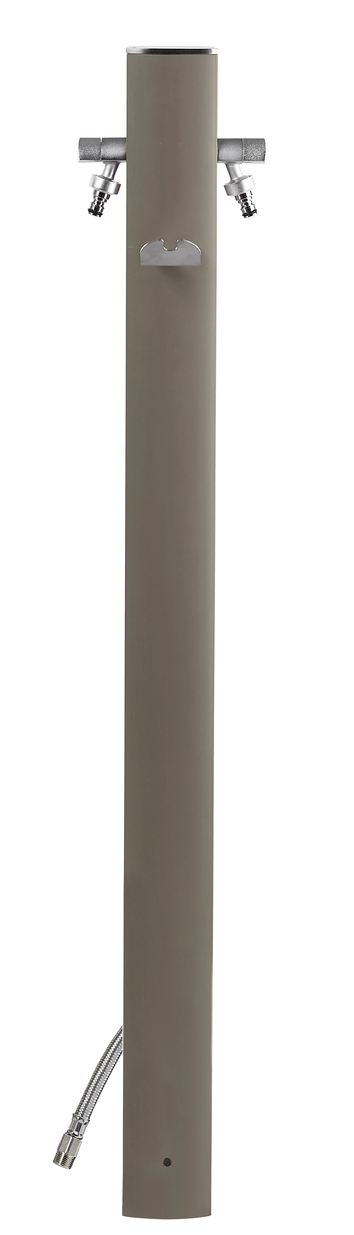 Colortap Kerti kút TOTEM 407 - szürke, 2 db csappal, flexibilis bekötőcsővel, tömlőtartóval