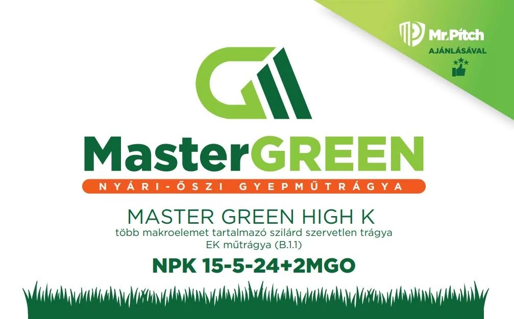 Master Green High K gyeptrágya 20kg (15-05-24+2MgO+S+Fe+Zn) 2-3 hónap