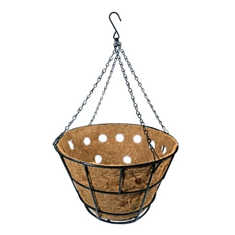 Virágtartó függőkosár kókuszszőnyeg béléssel, ültetőnyílásokkal 30x50cm, 5db/karton