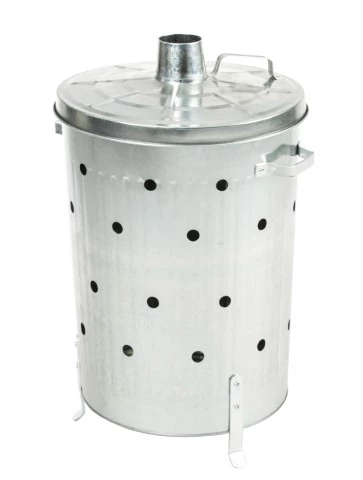 Tradicionális lombégető, horganyzott fedéllel, kerek,72x46cm, 110l /1db/karton