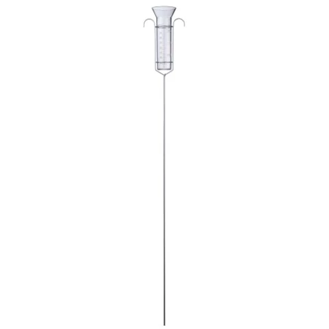 Esőszintmérő, leszúrható fém vázzal (94 cm), 18 cm műanyag vízgyűjtővel