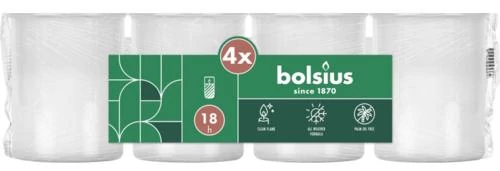 Bolsius mécses fehér C40 pálmaolaj nélkül 18 órás  (25 db/karton)
