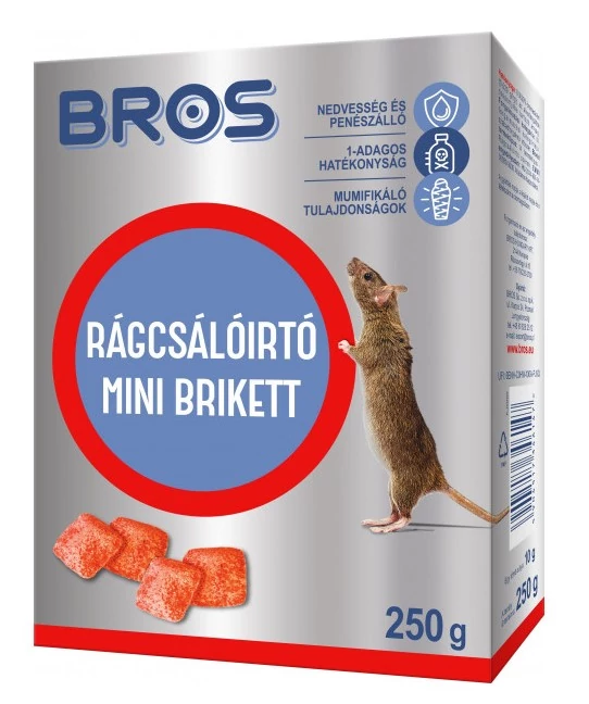 Bros Rágcsálóirtó paraffinos blokk 250g 29ppm 12db/krt