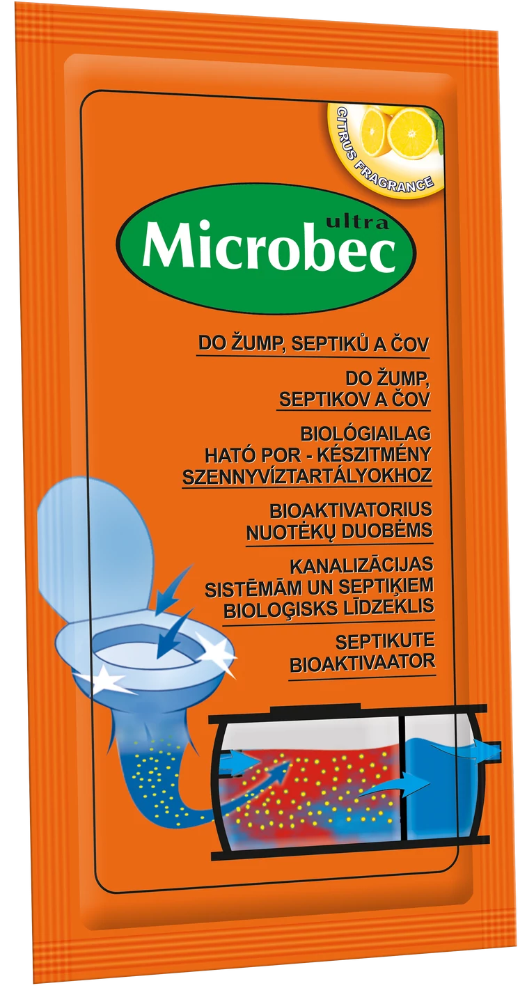 Bros Microbec -biológiailag ható por - készítmény szennyvíztartályokhoz 25 g (18/216 db/karton)