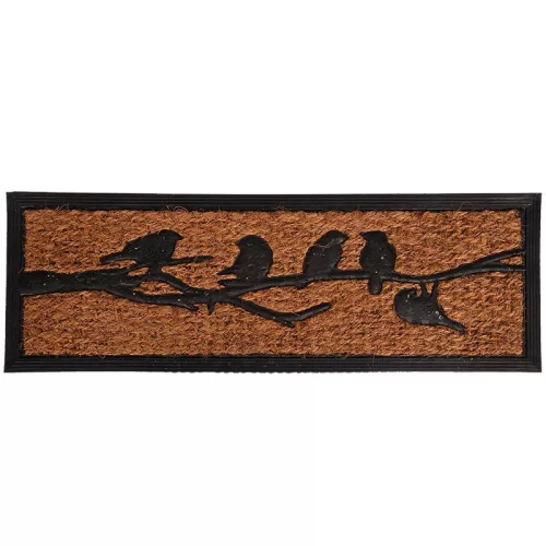 Kókuszrost és gumi lábtörlő madár mintás 75x25cm