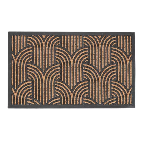 Kókuszrost és gumi lábtörlő art deco mintás 75x45cm