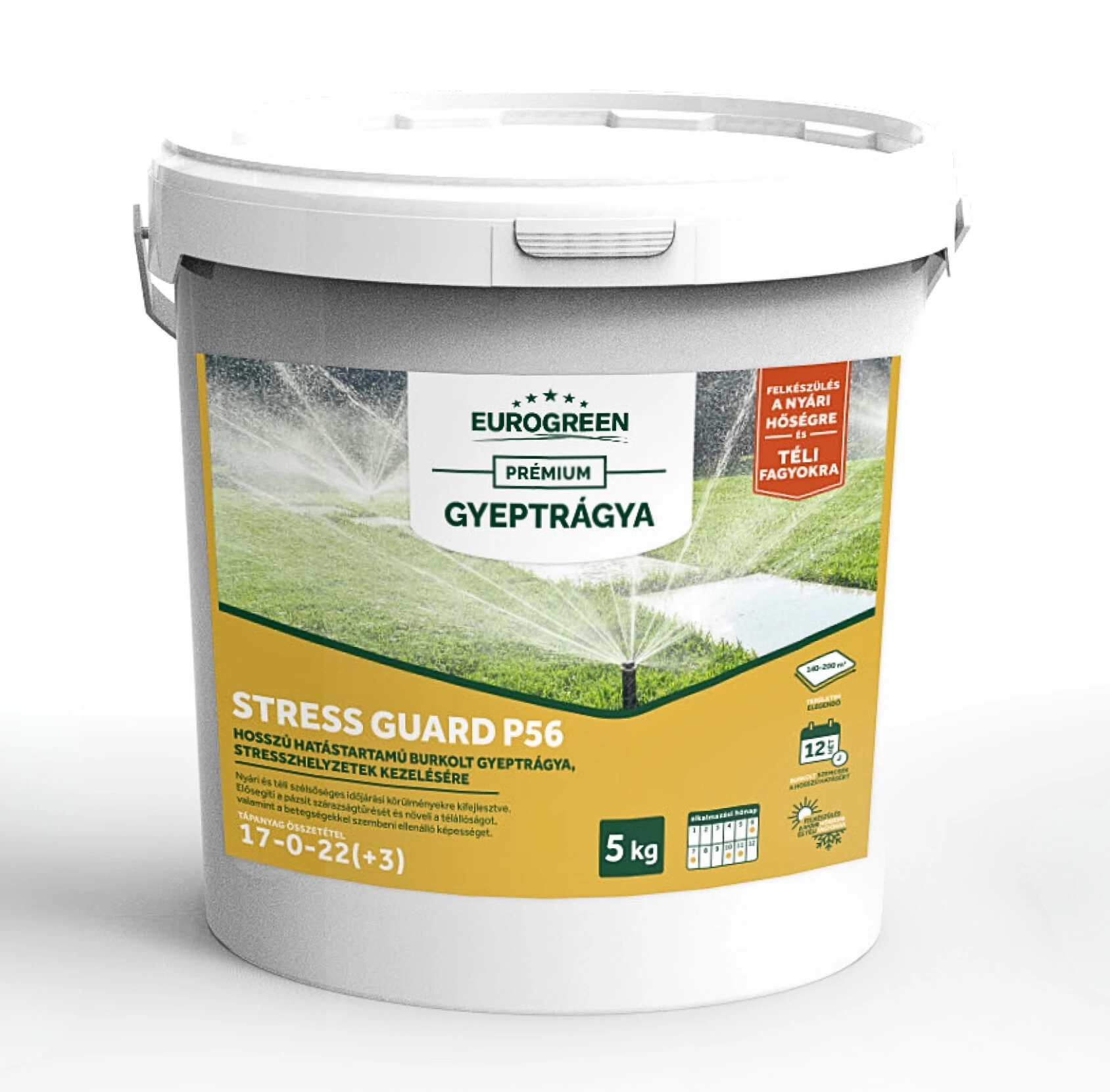 EUROGREEN Stress Guard stresszkezelő gyeptrágya P56 5 kg (125-200m2)