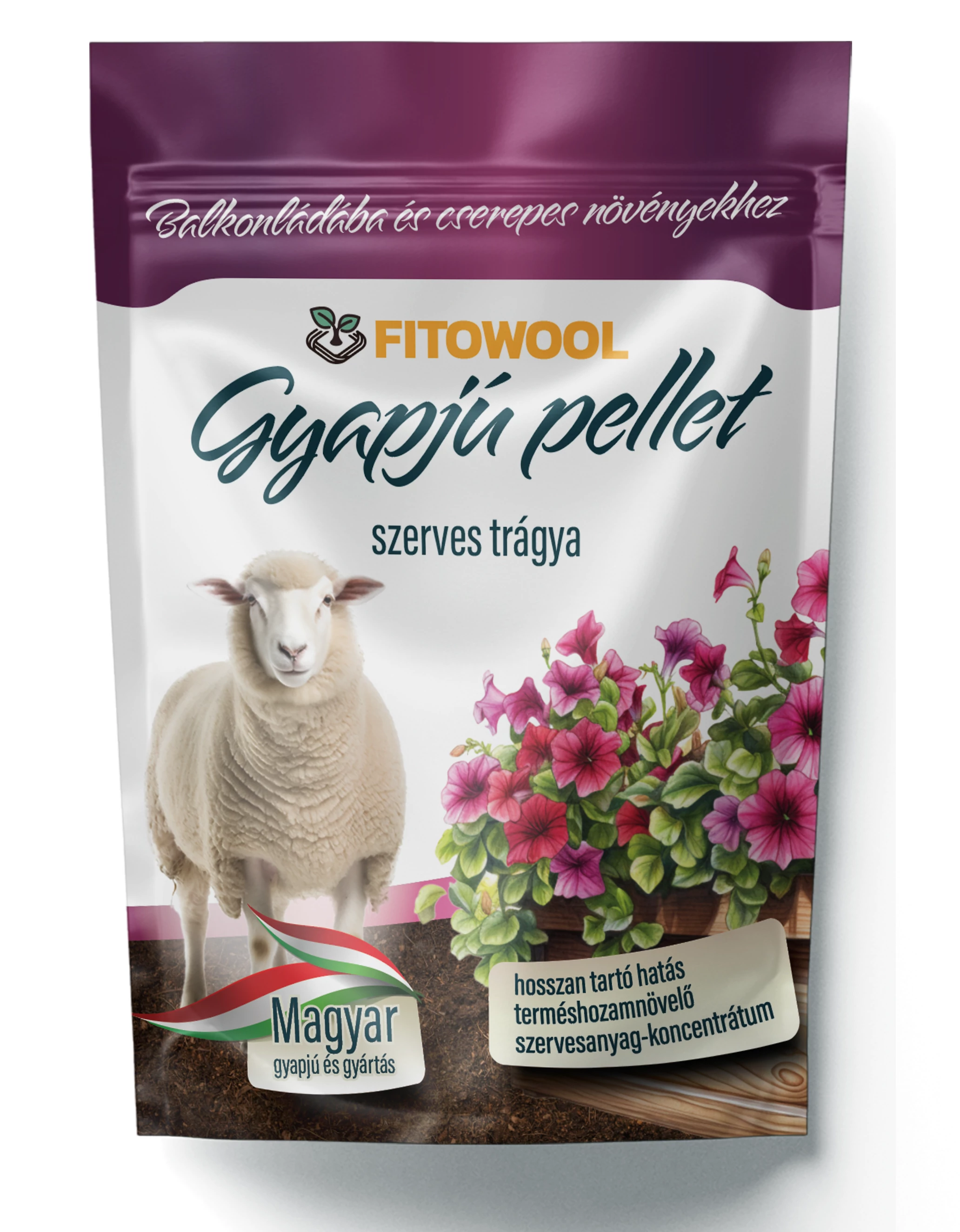 Fitowool gyapjú pellet balkonládába és cserepes növényekhez 250g (36db/krt)