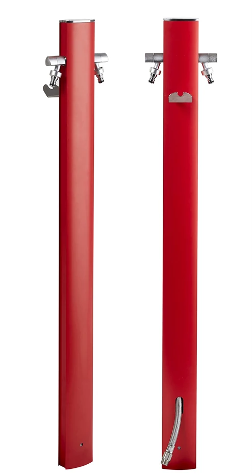 Colortap Kerti kút TOTEM 407 - Korallvörös színű, 2 db csappal, flexibilis bekötőcsővel, tömlőtartóval