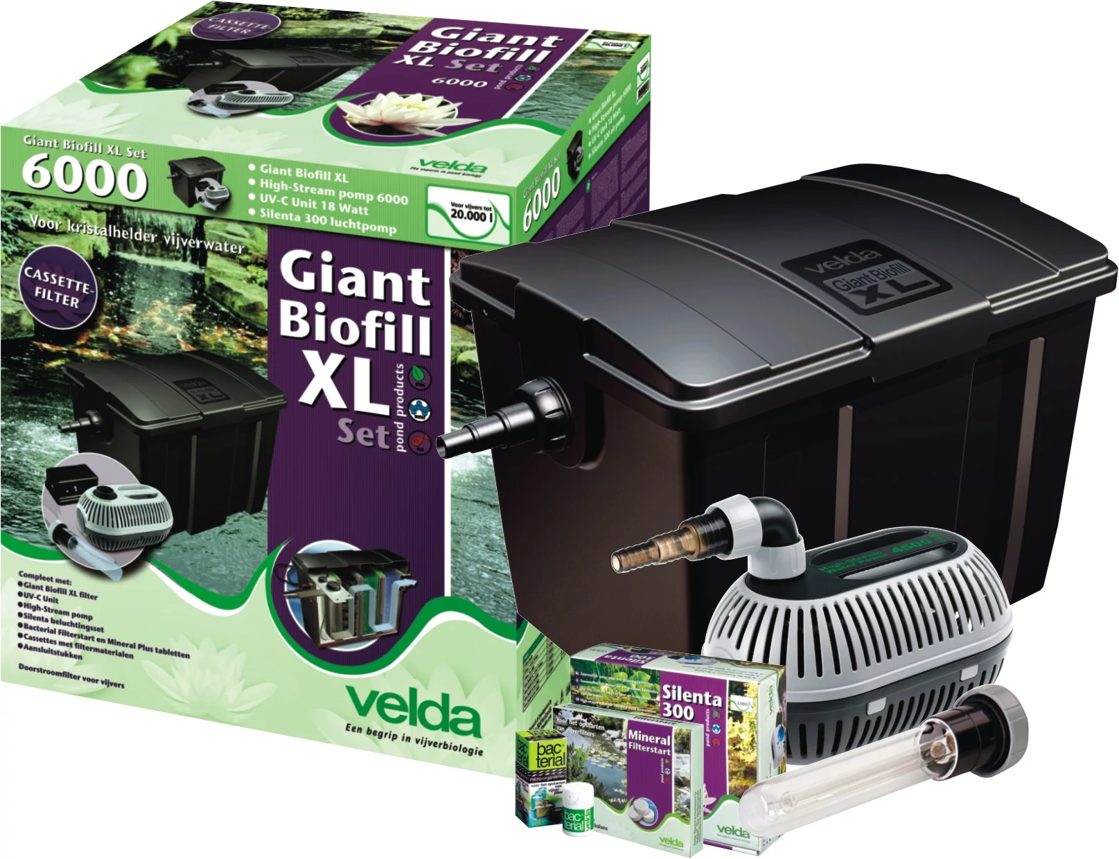 Velda Giant Biofill XL szett 20000, 20 m3 vízhez  (18 W UV-C, 6000 l/H High-Stream)