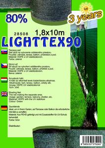 Árnyékoló háló LIGHTTEX90 1,8x10m zöld 80%/6db-kart.