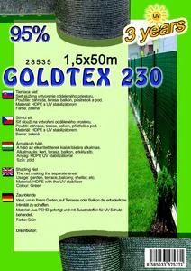 Árnyékoló háló GOLDTEX230 1,5x50m zöld 95%