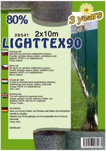 Árnyékoló háló LIGHTTEX90 2x10m zöld 80%/6db-kart.