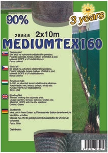 Árnyékoló háló MEDIUMTEX160 2x10m zöld 90%/6db-kart.