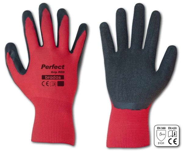 Kesztyű  RWPGRD9 PERFECT GRIP RED latex 9