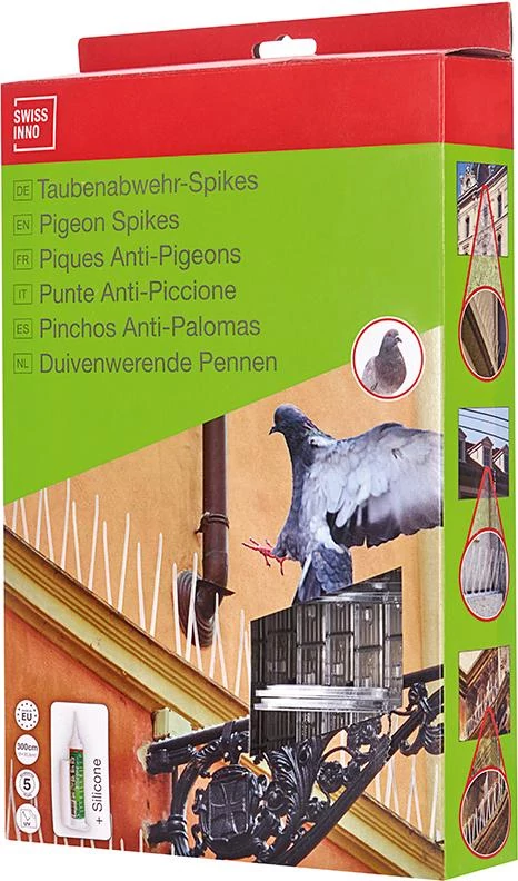 Swissinno Natural Control madárriasztó tüske 300 cm, 9x334 mm+ szilikon ragasztó 6 db/karton