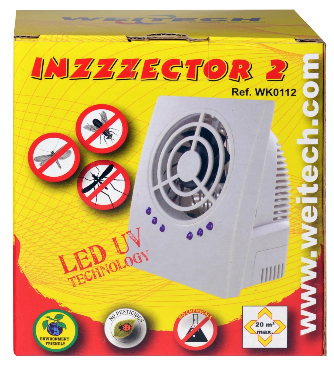 Weitech Szúnyogcsapda UV +ventilátor - Led, 20 m2, beltéri 8 db/karton /kifutó