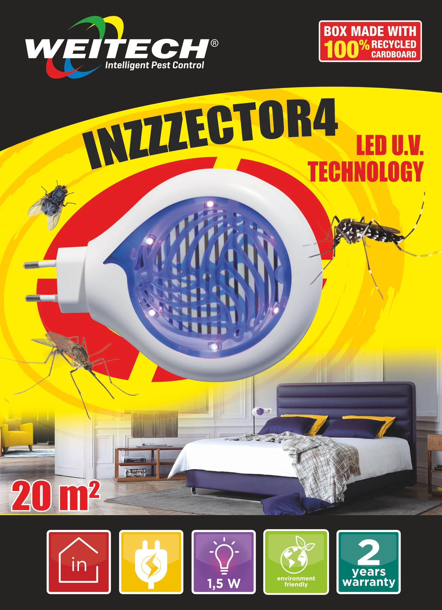 Weitech Led szúnyogcsapda INZZZECTOR 20 m2 